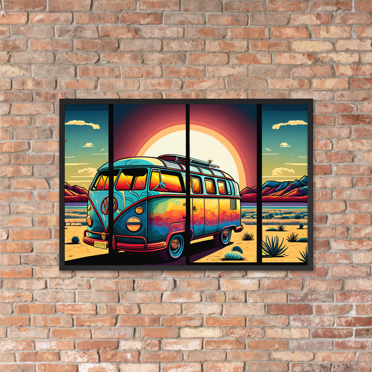 Travel Van - Schilderij Woonkamer - AI Art - 61x91